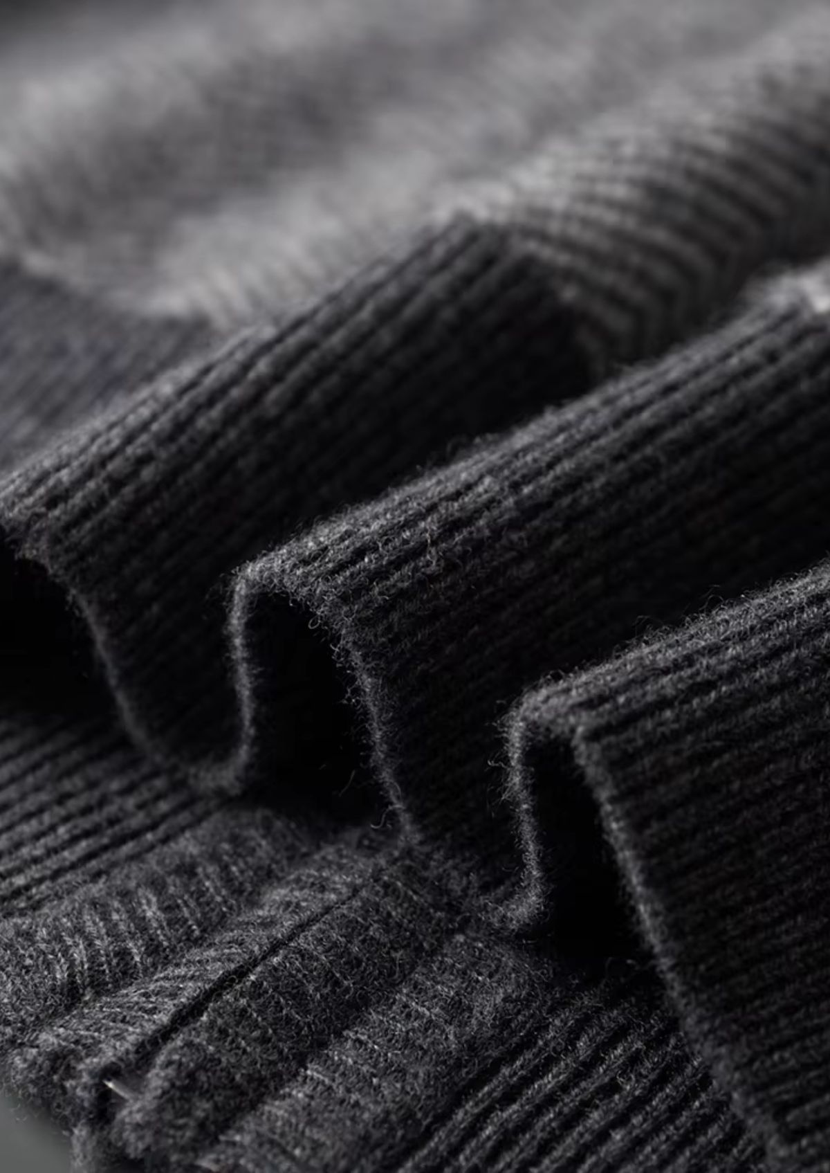 Pure Extra-Fine Merino Wool Gray Herringbone Set