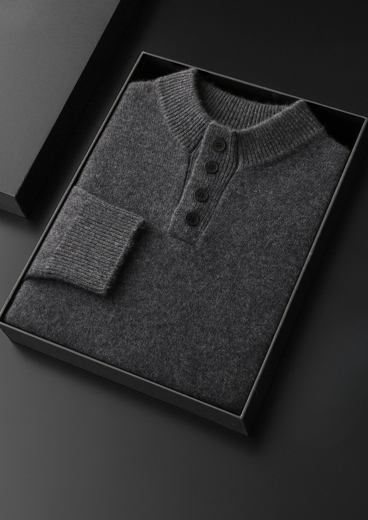 Pure Cashmere Dark Gray Button Sweater
